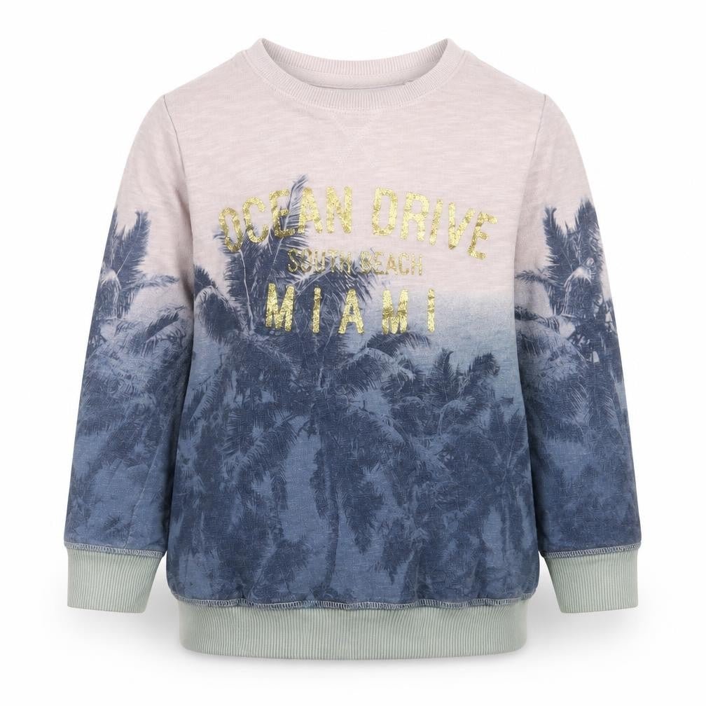 Front view of Next girls’ multicoloured cotton pullover sweatshirt, size 7, years pullover