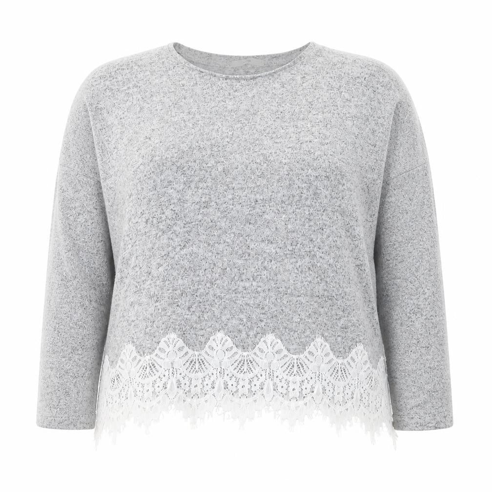 Front view of George women’s grey round neck viscose jumper, size UK 16