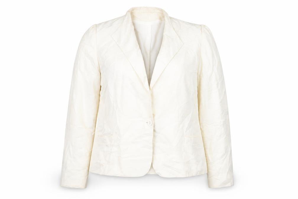 Front view of Littlewoods women’s ivory polyester jacket suit jacket, size UK 16