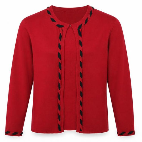 Zasamia Mens Red Round Neck  Viscose Cardigan Jumper Size M