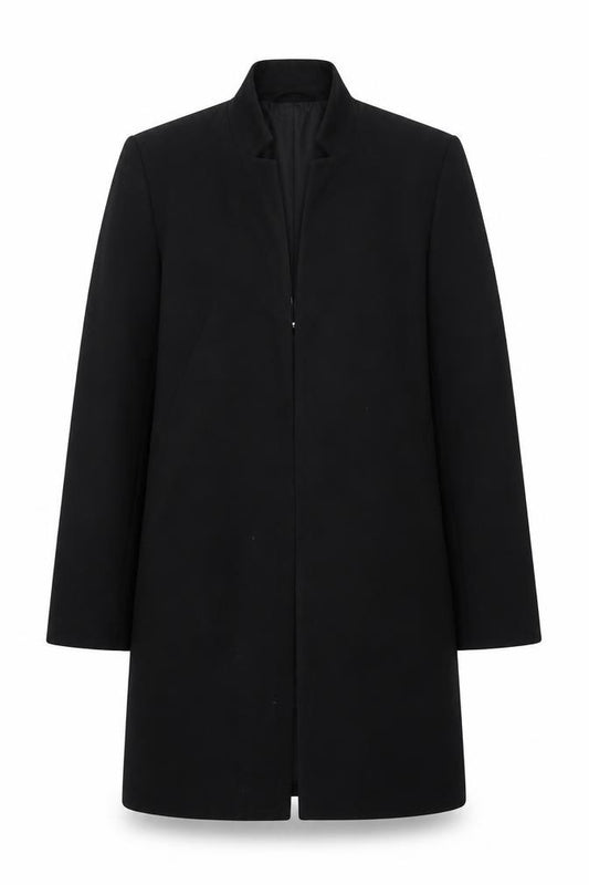 Front view of Debenhams women’s black jacket, size UK 12, hook & eye
