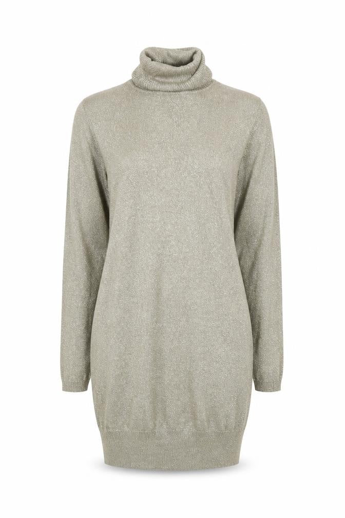 Tosha Womens Gold  Viscose Jumper Dress  Size S  Roll Neck Pullover
