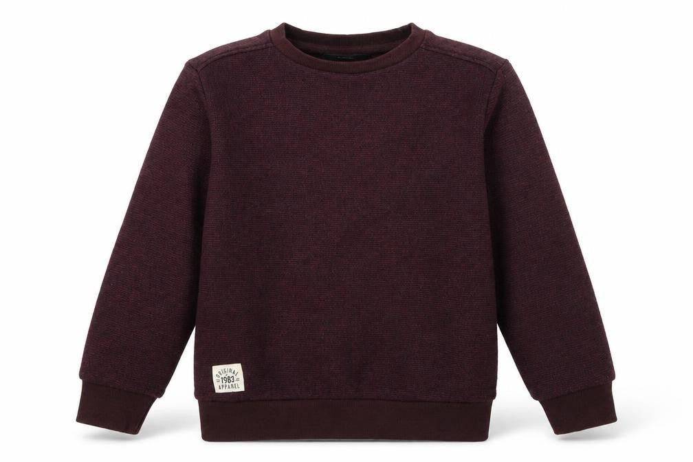 Front view of George boys’ purple polyester pullover sweatshirt, size 7-8, years