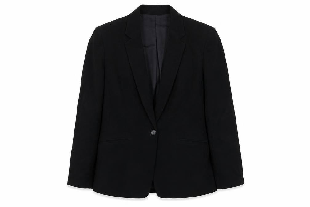 Front view of Per Una women’s black jacket blazer, size UK 12