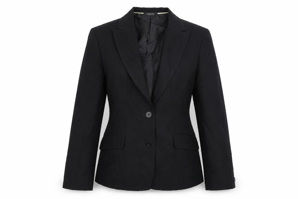 Front view of F&F women’s black jacket blazer, size UK 10