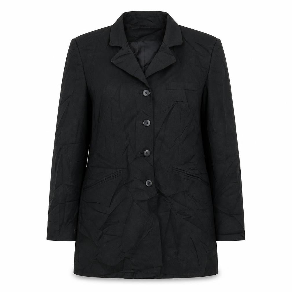 Front view of Preworn women’s black jacket blazer, size UK 12