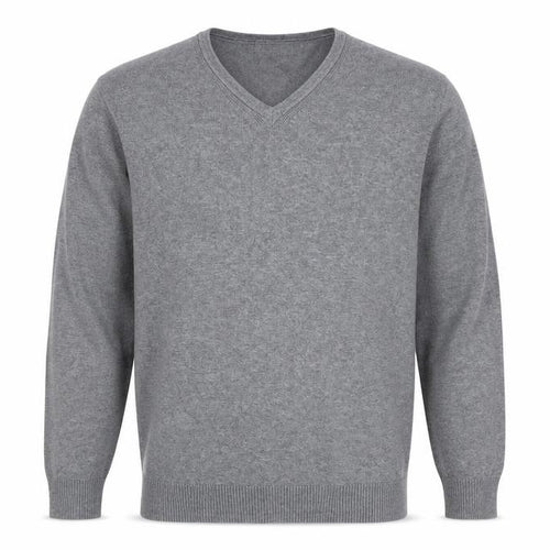 Burton Mens Grey V-Neck  Cotton Henley Jumper Size XL