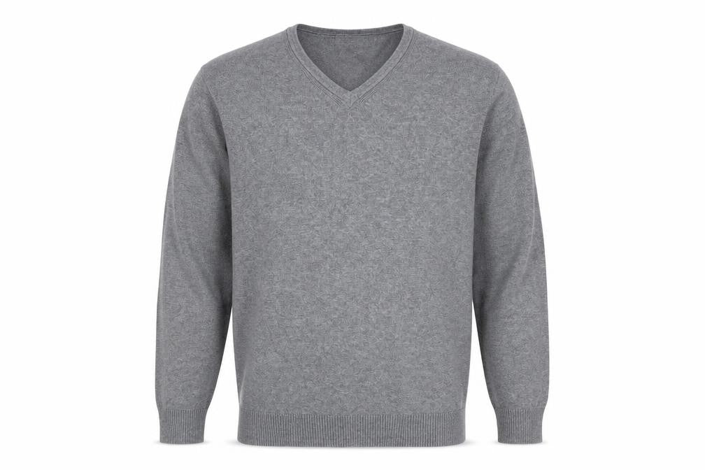 Burton Mens Grey V-Neck  Cotton Henley Jumper Size XL