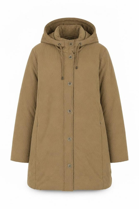 Front view of Klass women’s beige jacket, size M