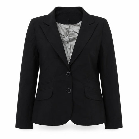 Front view of Papaya women’s black polyester jacket suit jacket, size UK 12