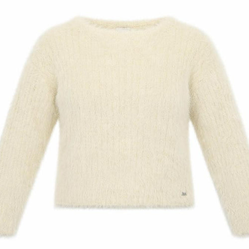 Pull&Bear Womens Beige Crew Neck  Nylon Pullover Jumper Size XS   - Cropped