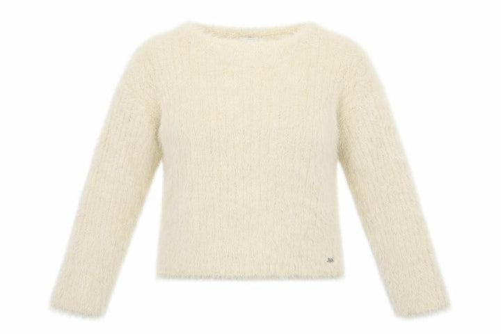 Pull&Bear Womens Beige Crew Neck Nylon Pullover Jumper Size XS - Cropped