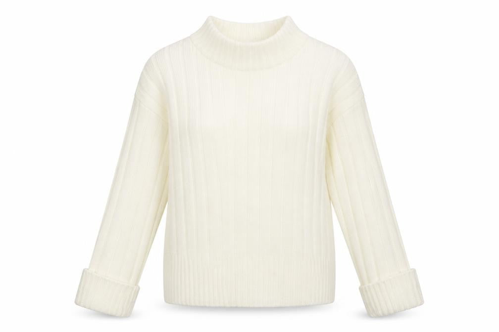 rebellious Womens Yellow Mock Neck  Acrylic Henley Jumper Size M