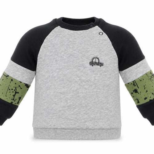 F&F Baby Grey Colourblock Cotton Pullover Jumper Size 3-6 Months  Snap