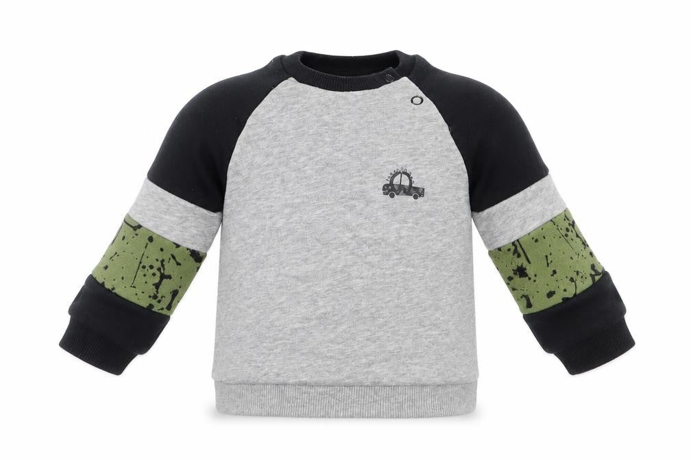 F&F Baby Grey Colourblock Cotton Pullover Jumper Size 3-6 Months  Snap