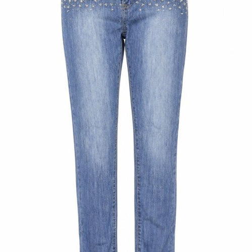Denim & Co. Womens Blue  Cotton Mom Jeans Size 10 L37 in Regular