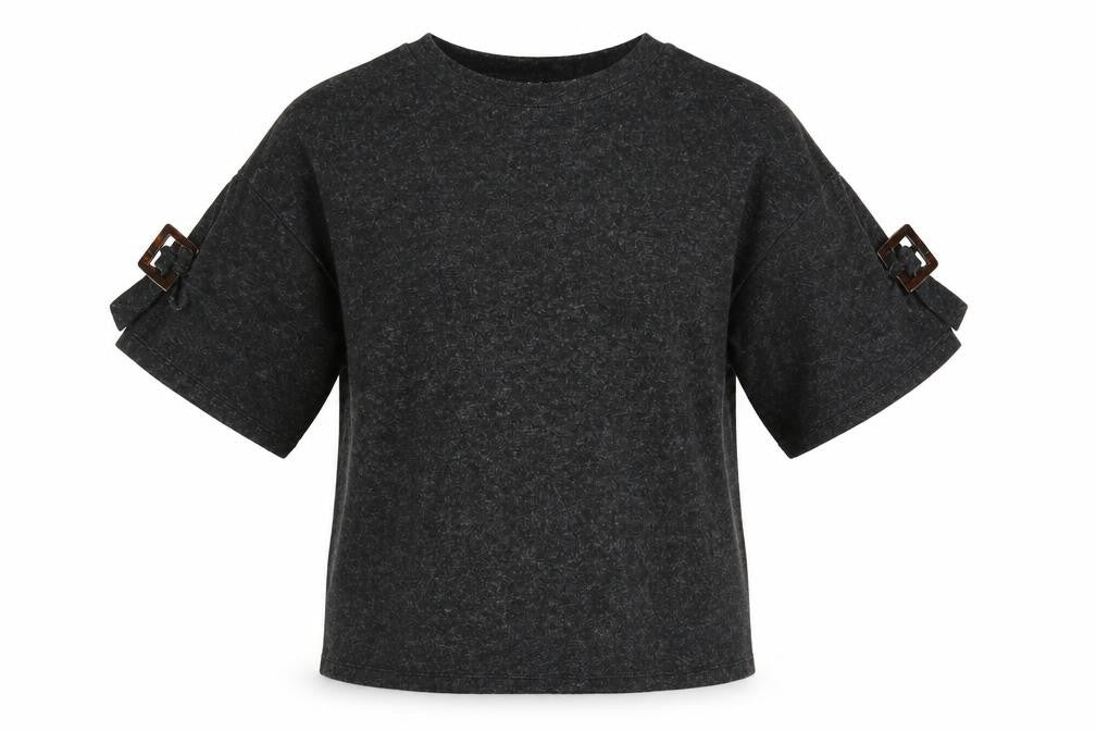 F&F Womens Grey  Polyester Jersey T-Shirt Size 8 Round Neck