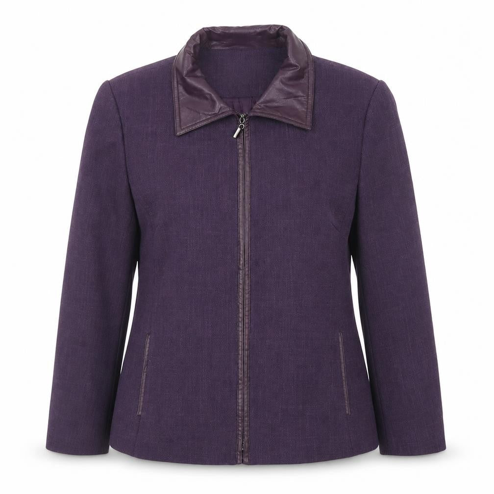 Front view of Millais women’s purple jacket blazer, size UK 12