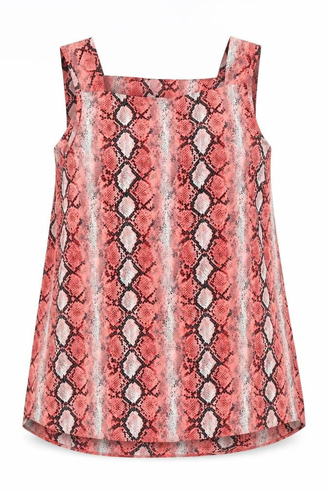 Dorothy Perkins Womens Pink Geometric Polyester Tunic Tank Size 12 Square Neck