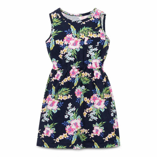 Gap Girls Blue Floral Cotton A-Line  Size L  Round Neck Pullover