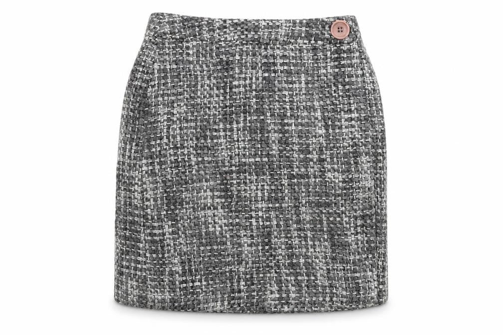 AMARANTO Womens Grey  Acrylic A-Line Skirt Size 12   Zip