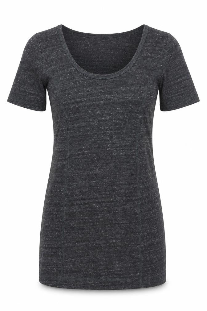 Front view of Topshop women’s grey round neck polyester jumper, size UK 8