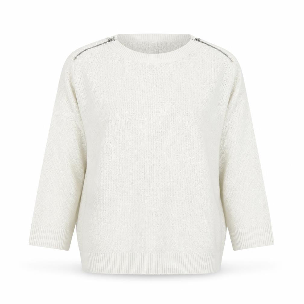 Front view of Wallis women’s white round neck cotton jumper, size S