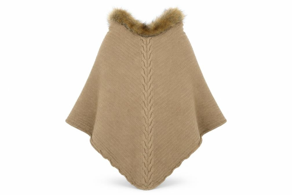 Front view of New Look women’s brown jacket poncho one size