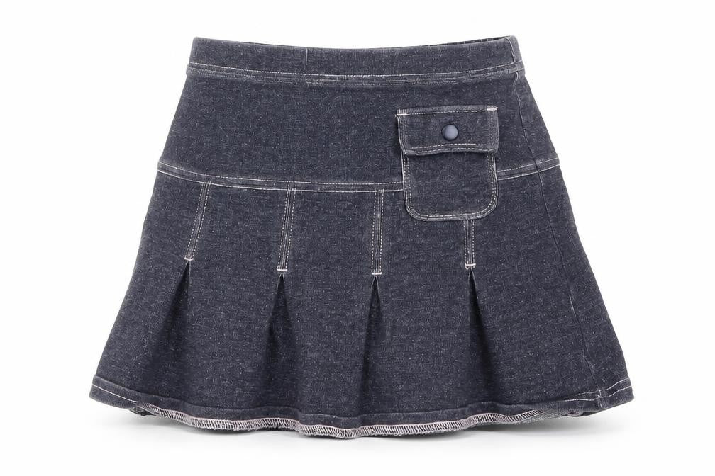 Front view of Next girls’ black cotton mini skirt, size 2, years regular
