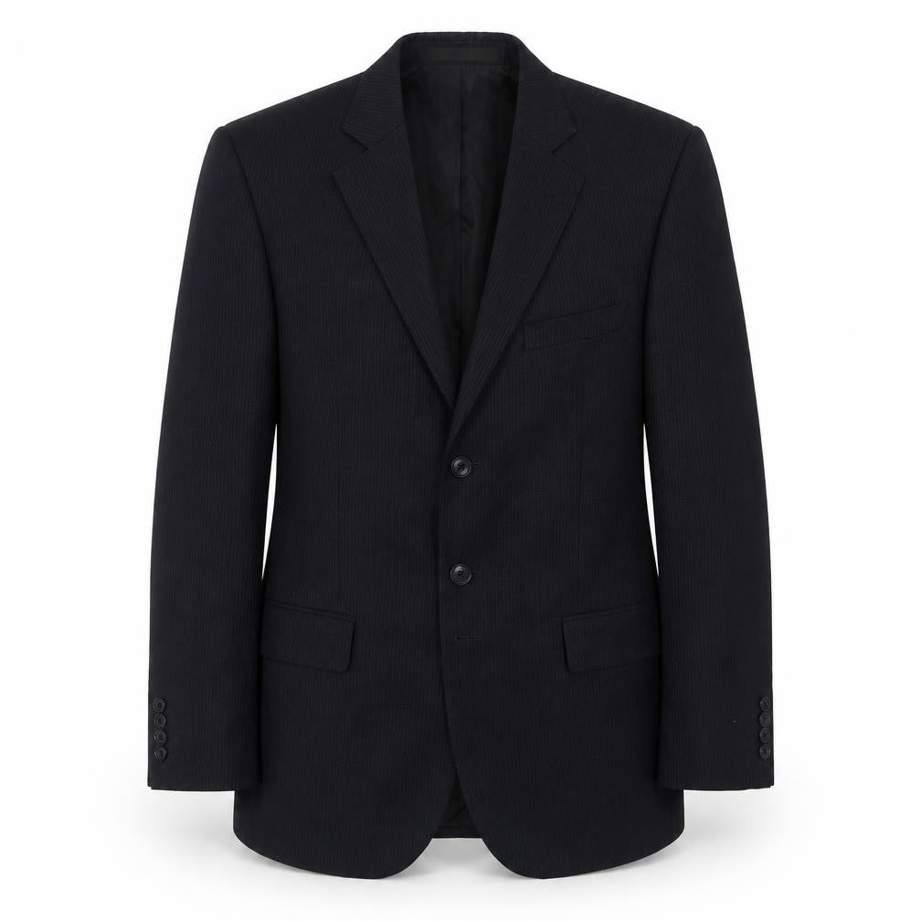 Front view of Marks & Spencer men’s black polyester jacket suit jacket, size 38