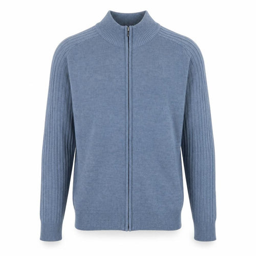 South Bay Mens Blue High Neck  Acrylic Full Zip Jumper Size S