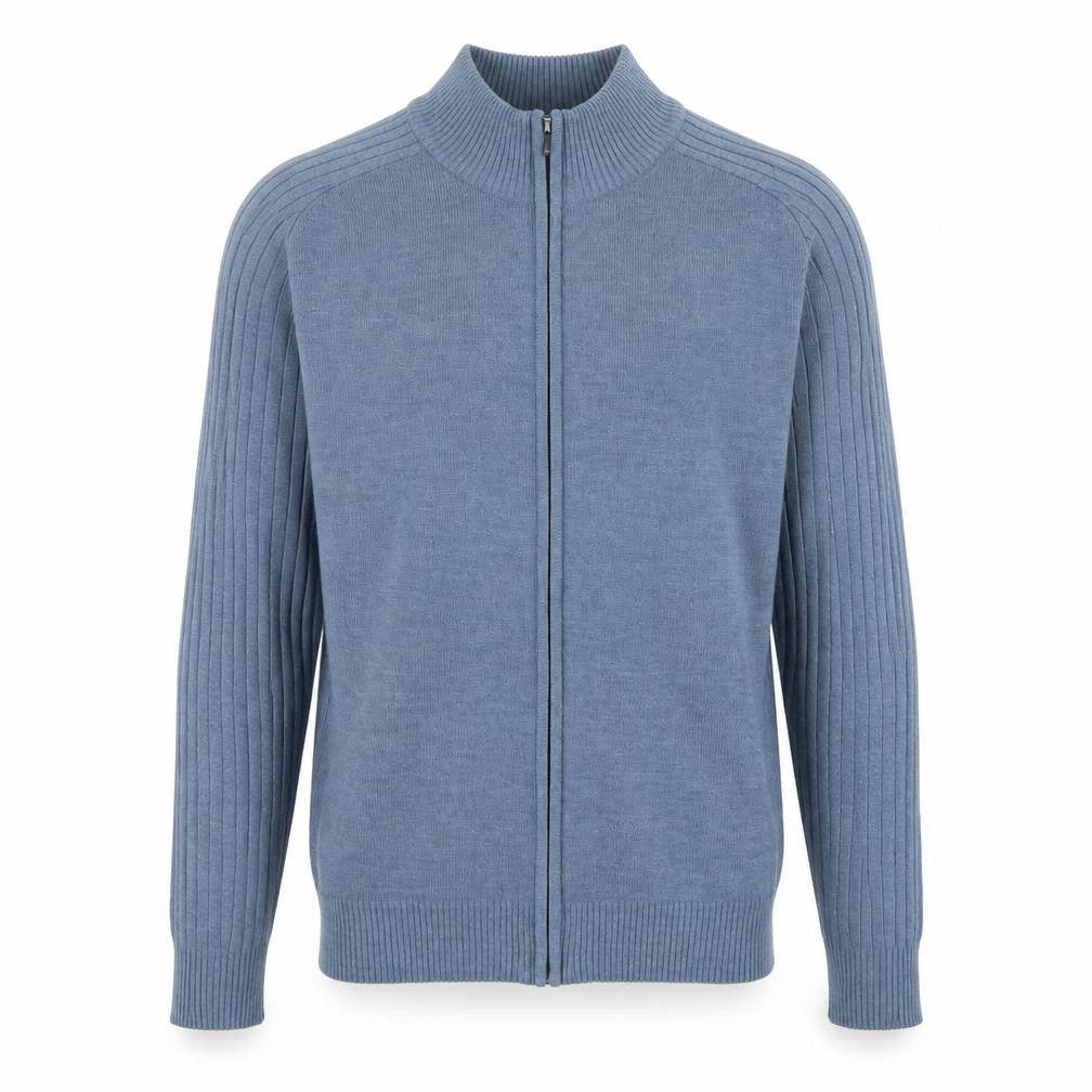 South Bay Mens Blue High Neck  Acrylic Full Zip Jumper Size S
