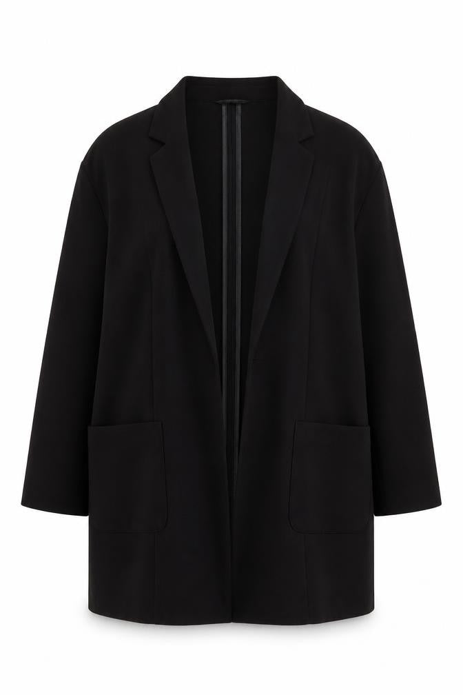 Front view of Anthology women’s black jacket blazer, size S