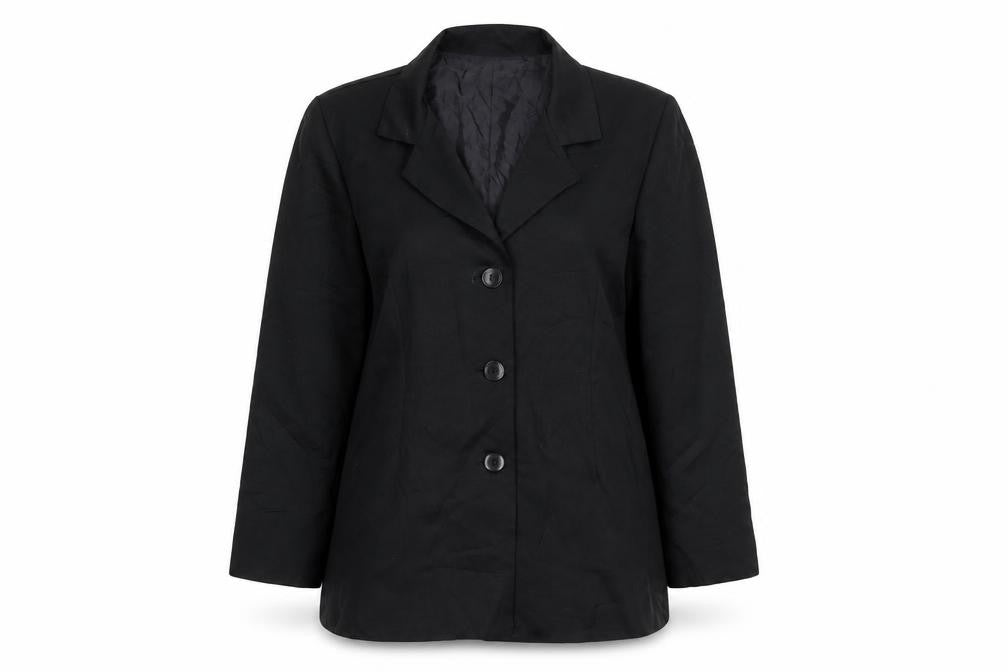 Front view of Willow Ridge women’s black polyester jacket suit jacket, size UK 8