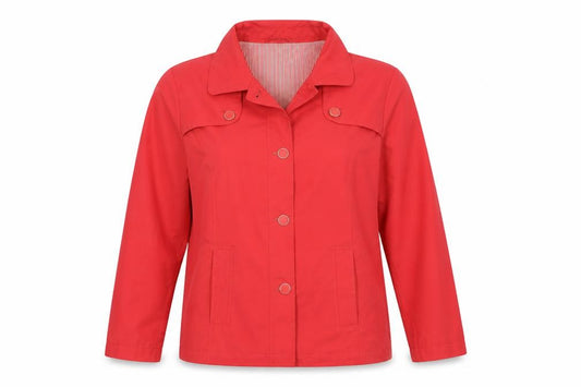 Front view of Marks & Spencer women’s pink jacket, size UK 16, button