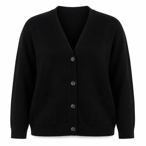 Matalan Womens Black V-Neck  Acrylic Cardigan Jumper Size L
