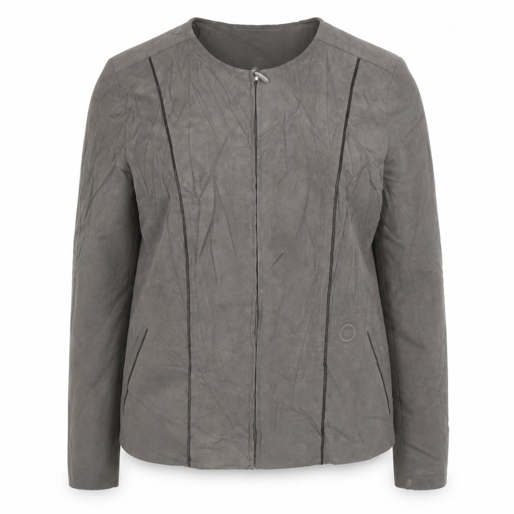 Front view of Bonmarché women’s grey jacket, size UK 10