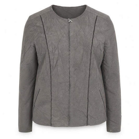 Front view of Bonmarché women’s grey jacket, size UK 10