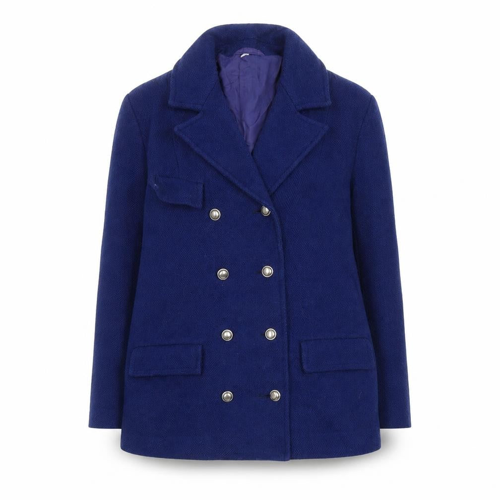 Front view of Fenwick women’s blue jacket blazer, size UK 12