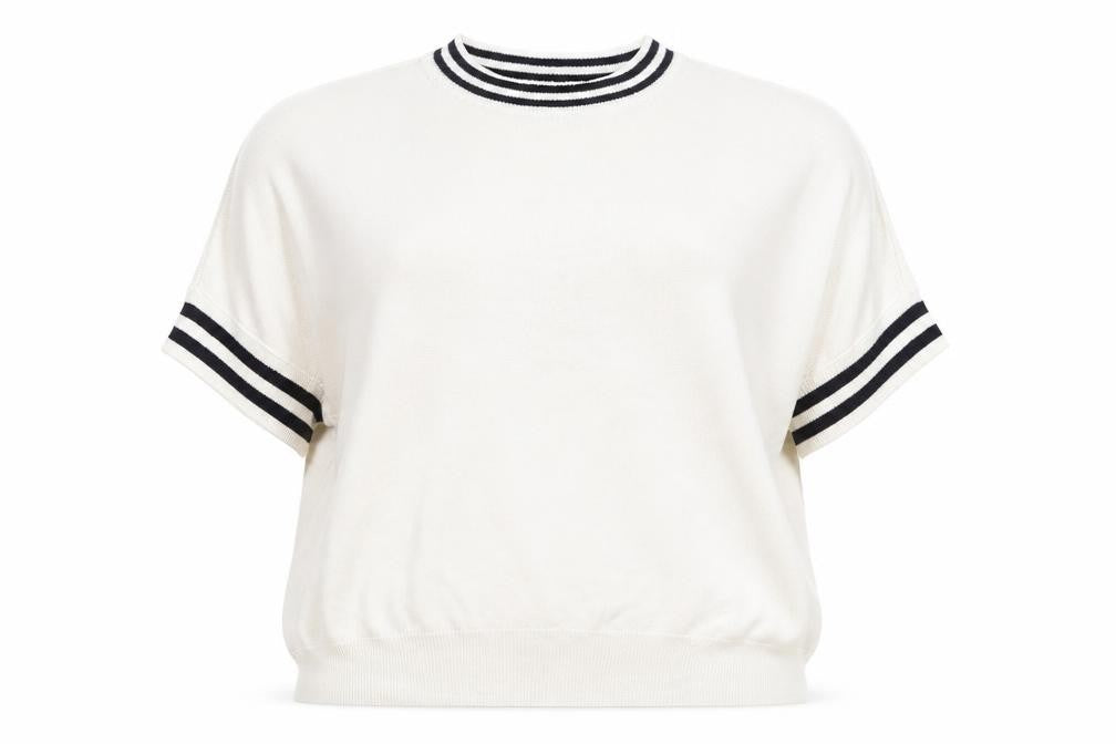 Front view of Next women’s white round neck viscose jumper, size L