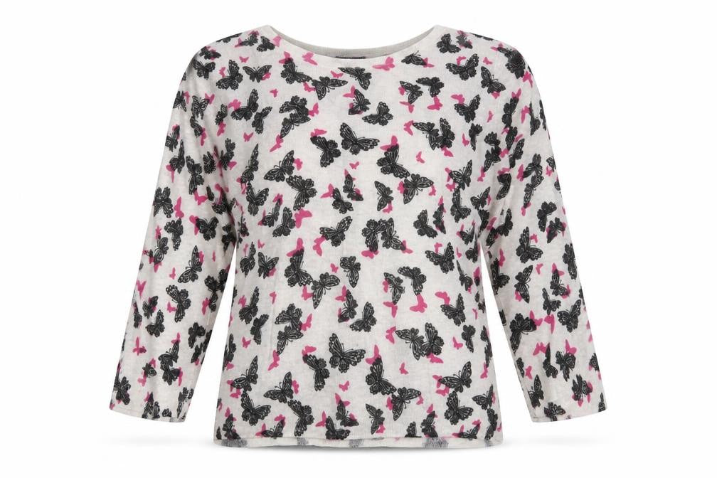 Marks and Spencer Womens White Roll Neck Geometric Viscose Pullover Jumper Size 14   - Butterflies
