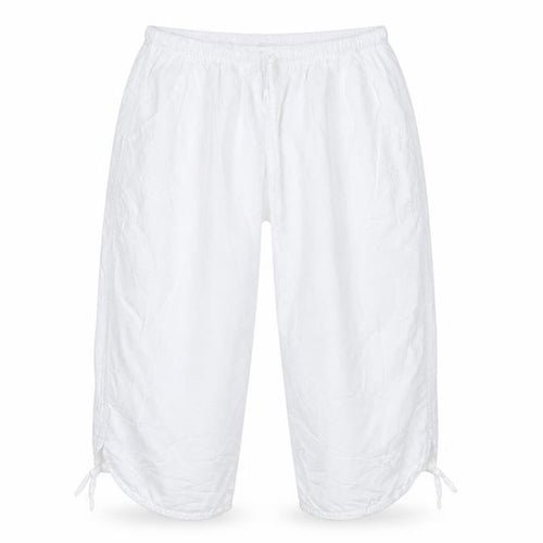 Elaine Womens White  Cotton Capri Trousers Size 3XL  Regular