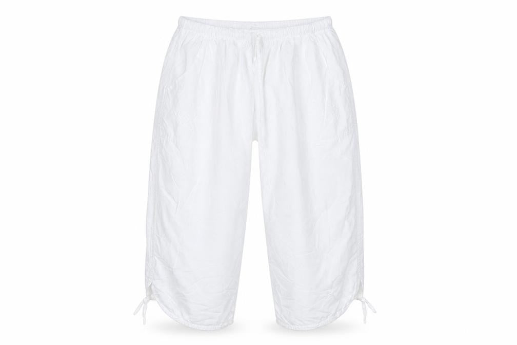 Elaine Womens White  Cotton Capri Trousers Size 3XL  Regular