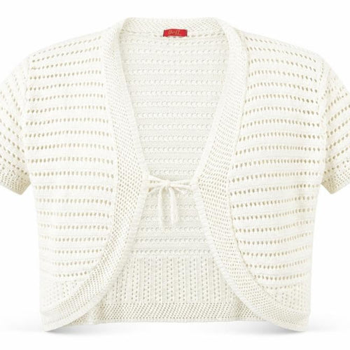 Beil Womens White V-Neck  Cotton Cardigan Jumper Size L