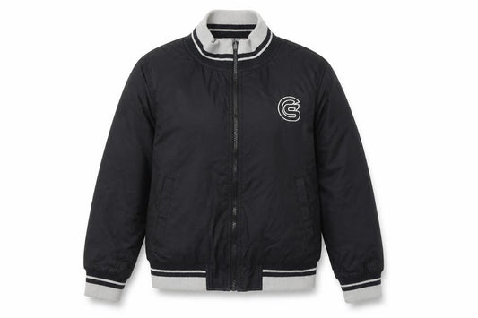 Front view of Catamaran women’s black jacket, size UK 10, zip - reversible
