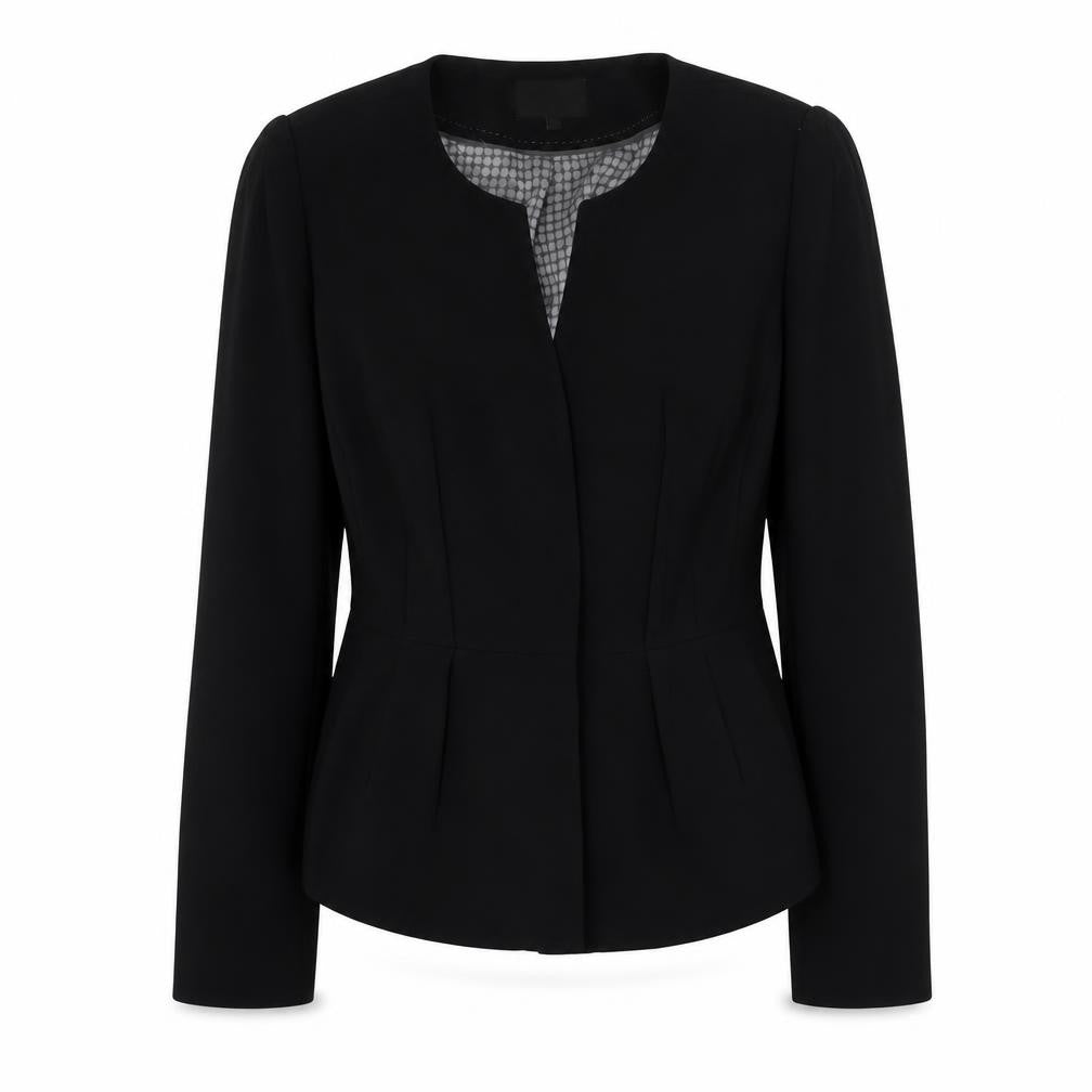 Front view of Next women’s black polyester jacket suit jacket, size UK 8