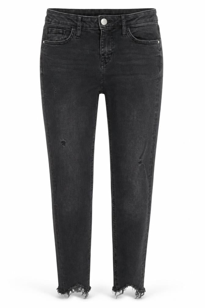 Denim & Co. Womens Black  Cotton Straight Jeans Size 8 L26 in Regular Zip