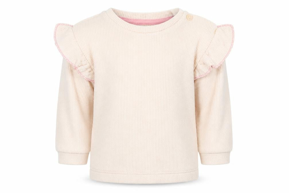Preworn Girls Pink  Cotton Pullover Jumper Size 6-9 Months