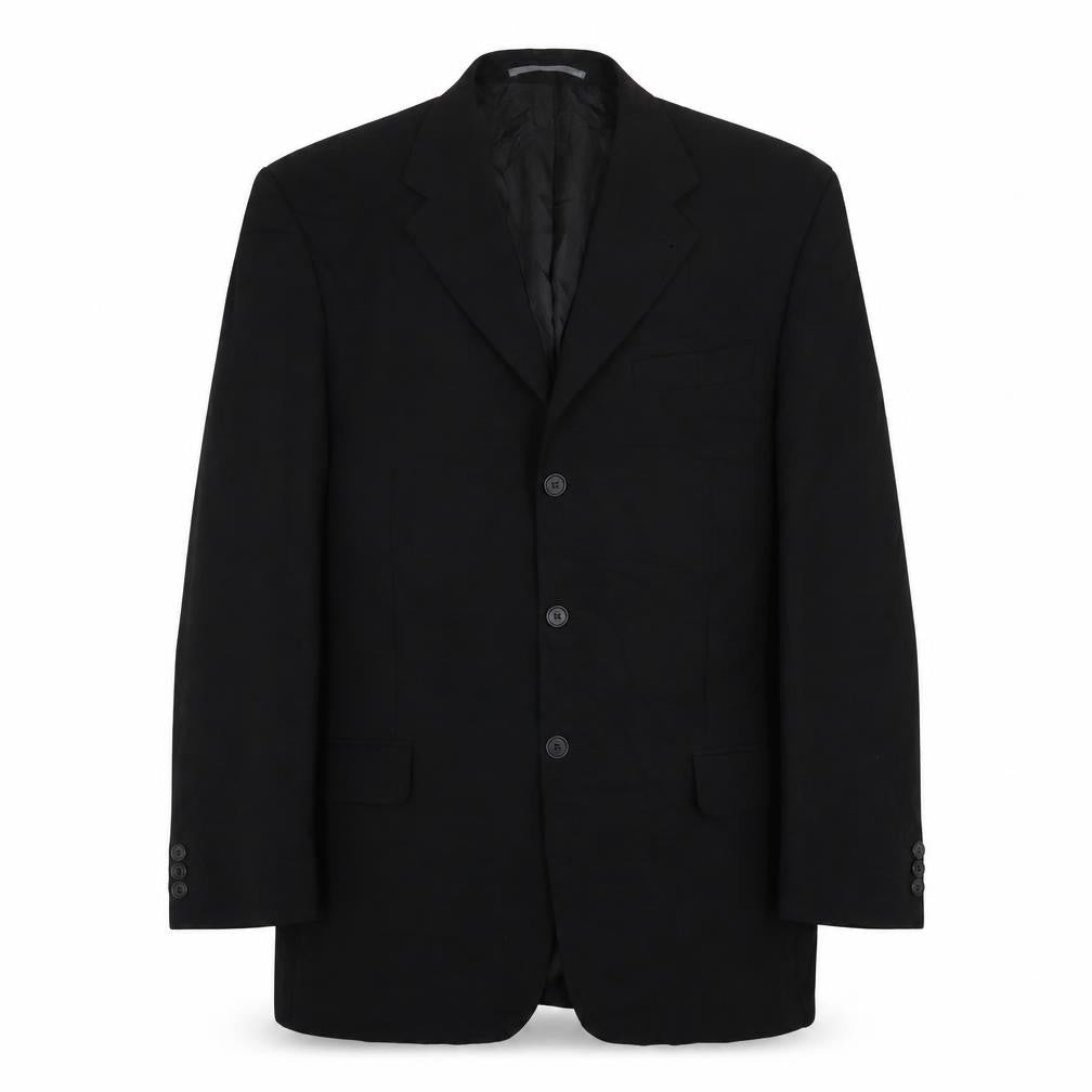 Front view of Next men’s black check wool jacket suit jacket, size 44