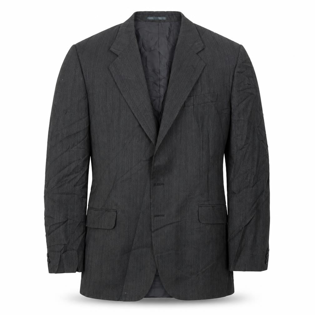 Front view of Chesterfield men’s grey herringbone wool jacket suit jacket, size 40